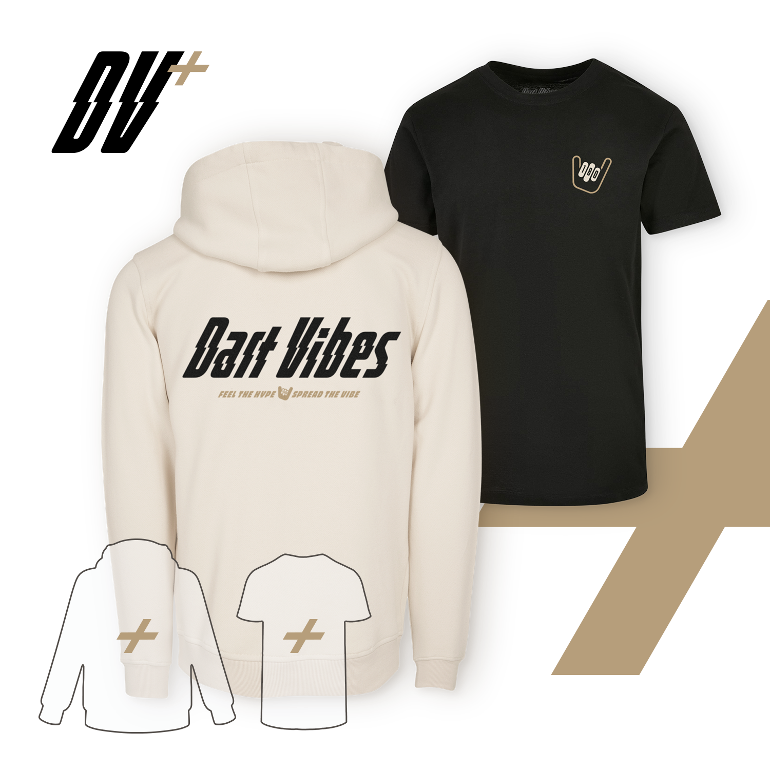 Dart Vibes Bundle - Hoodie/T-Shirt UNISEX [Sand/Black]