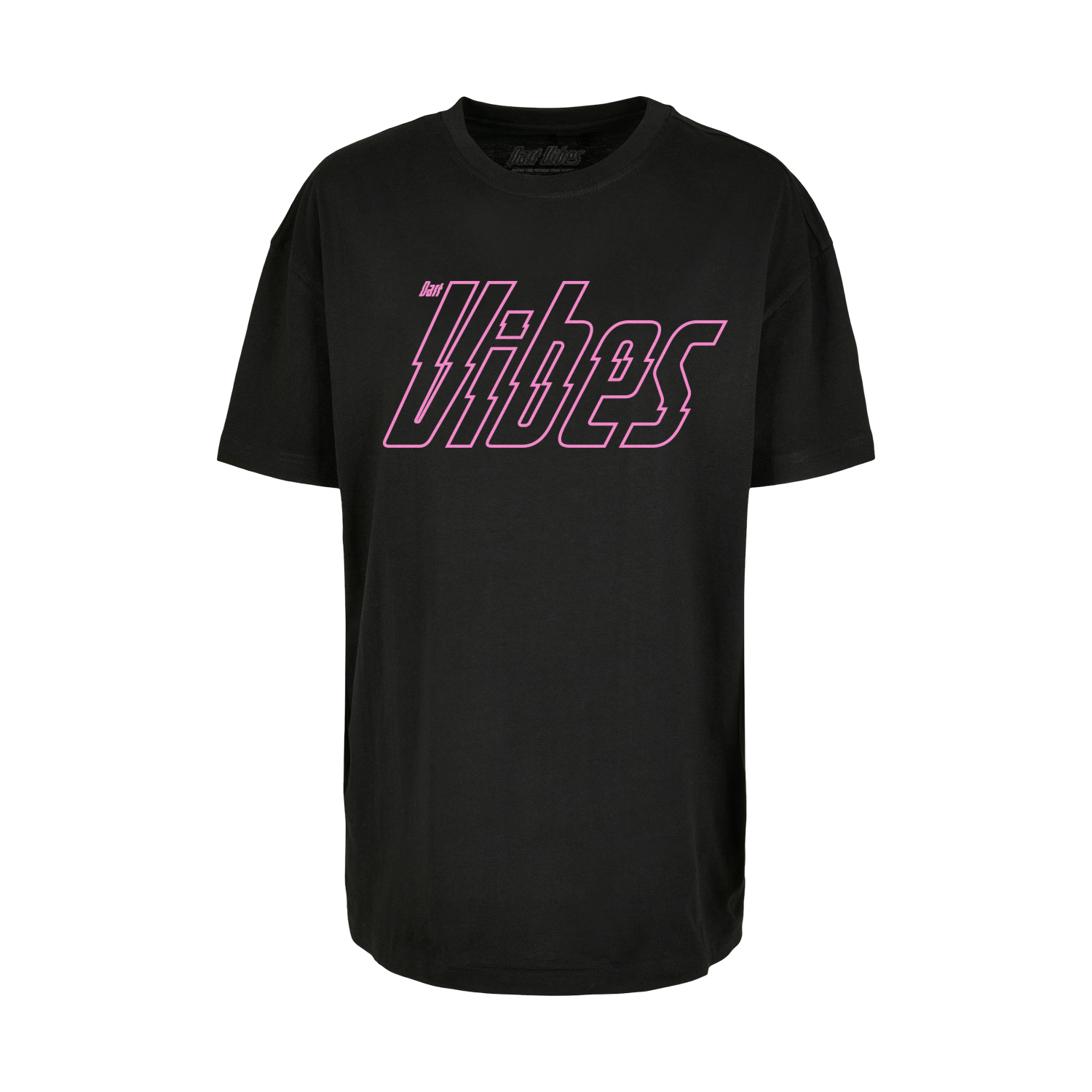 Dart Vibes Typo Oversized Ladies Tee [Black]